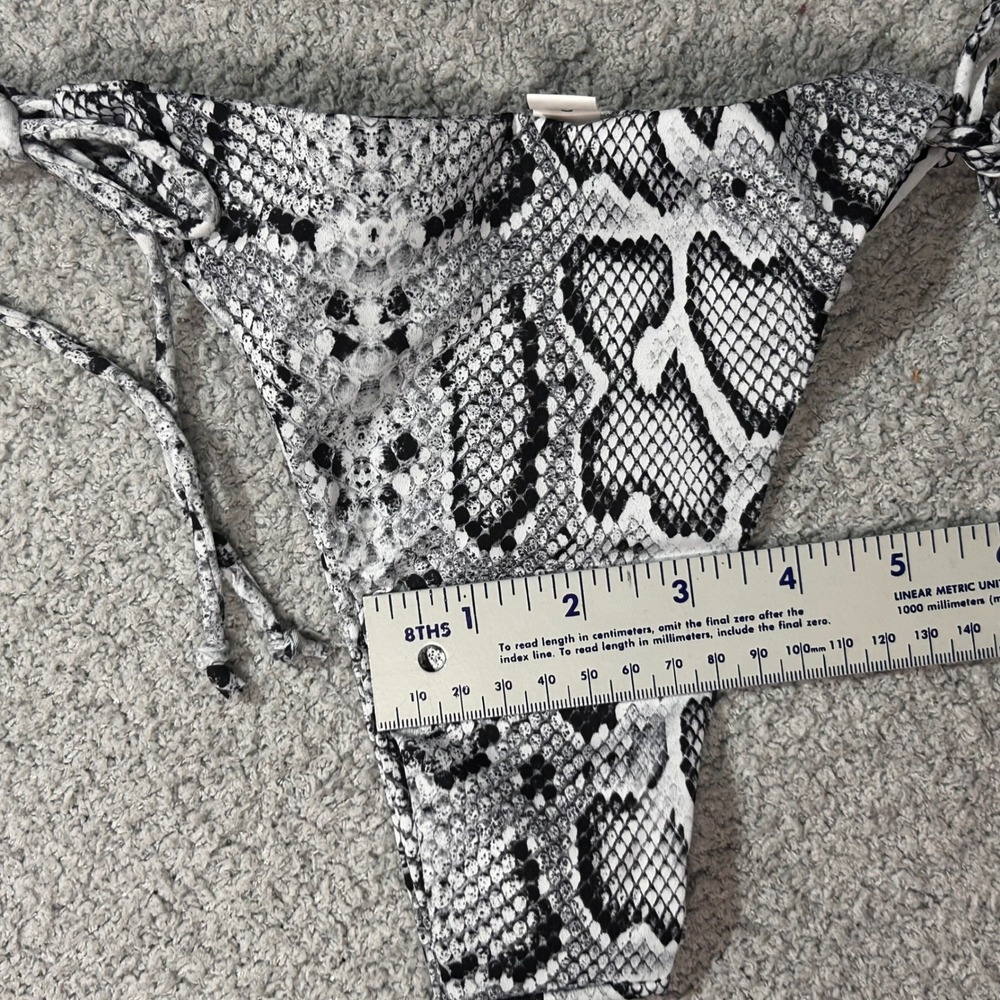 Unbranded Bikini Set Snakeskin S Black‎ White Animal Print Baddie Y2K Summer - Picture 6 of 9